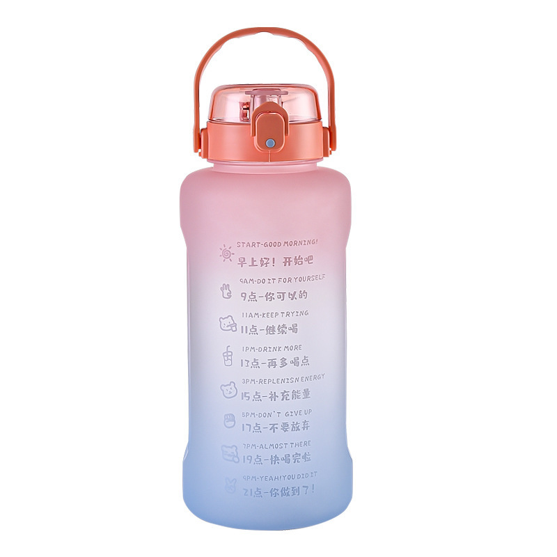 1500ml Botella de agua portátil con asa y pajita