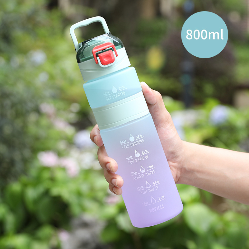 800 ml Botella de agua de plástico portátil