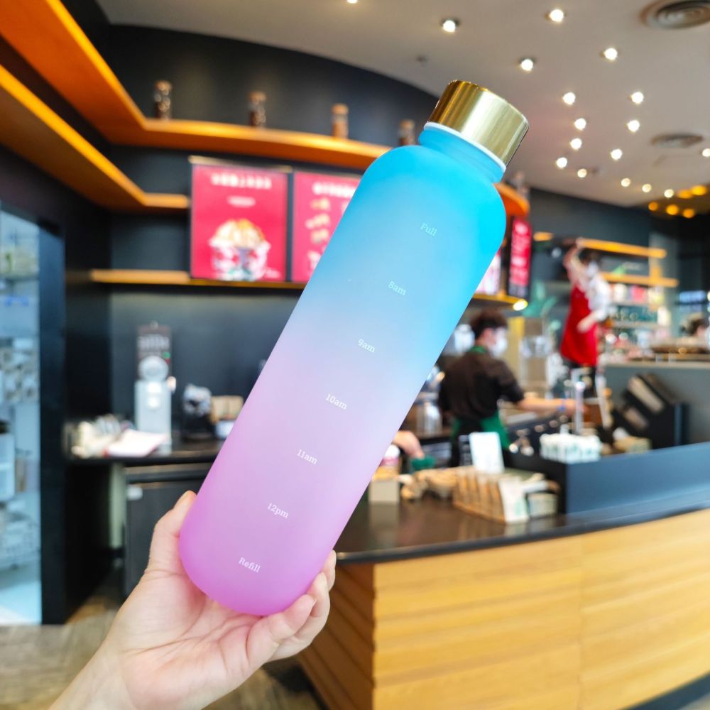 1000 ml Botella de agua deportiva con color degradado
