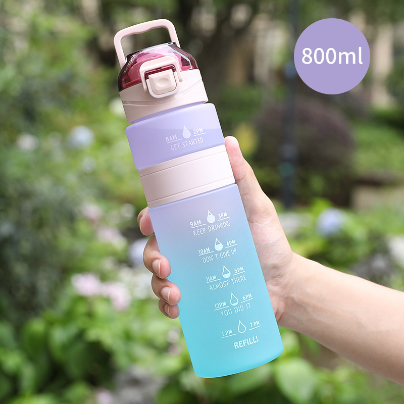 800 ml Botella de agua de plástico portátil
