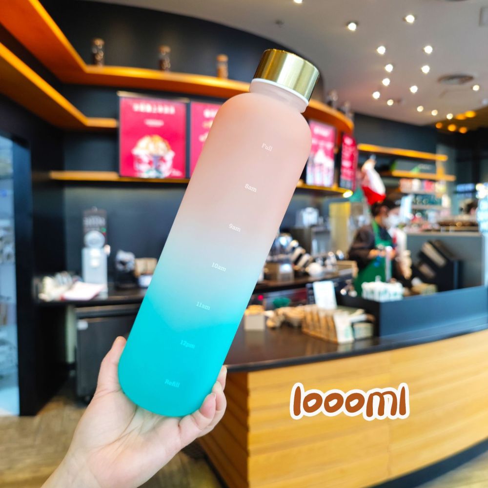 1000 ml Botella de agua deportiva con color degradado