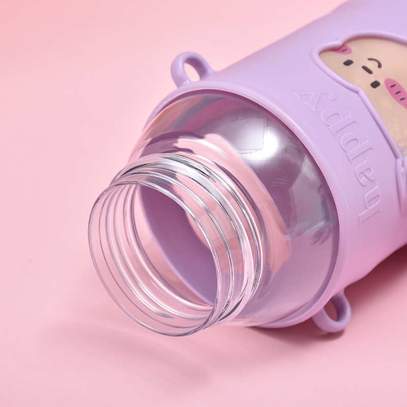 600 ml Vaso de plástico para niños con funda y pajita