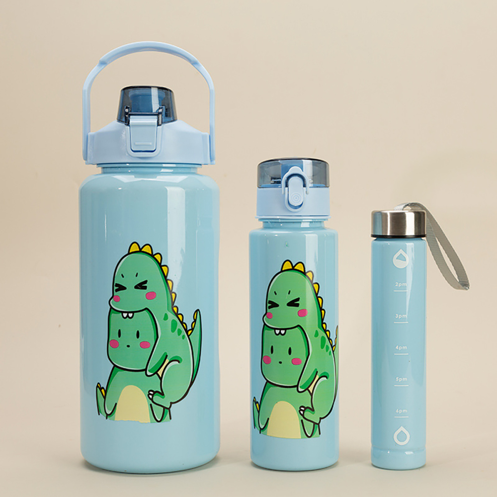 1 set/Botella agua plástico gran capacidad 2L+900ML+300ML,para deportes al aire libre, camping y senderismo, portable y bonita Copa de agua de plástico