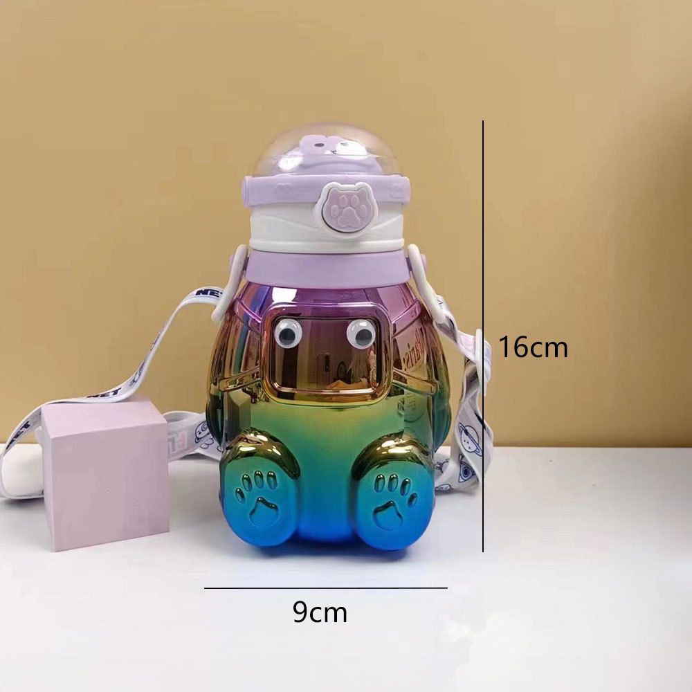 800ml Botella agua portátil gran capacidad con pajita a prueba de fugas adecuada para estudiantes, viajes y uso doméstico, sellada y a prueba de fugas