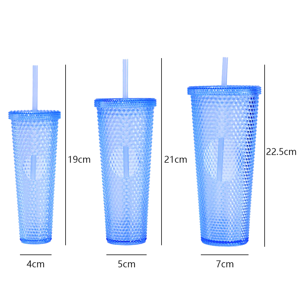 Juego 3 vasos agua gran capacidad con pajitas, vasos plástico reutilizables, 1100 ml + 750 ml + 450 ml