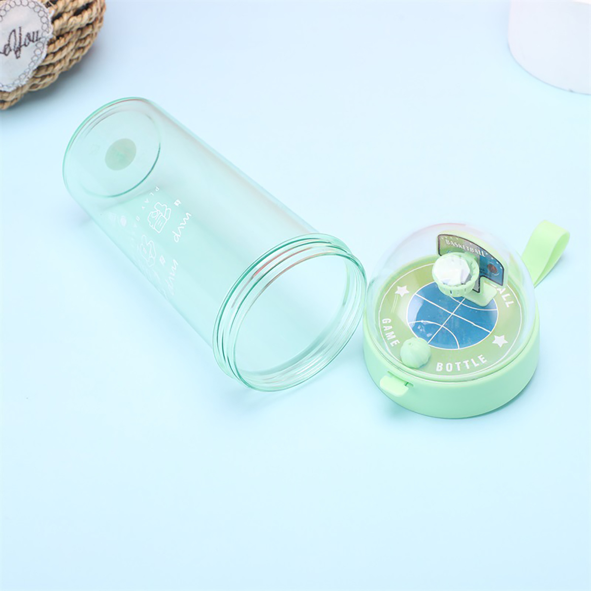 420 ml Botella agua portátil y divertida, tetera de plástico, adecuada para el hogar, campamentos y deportes al aire libre
