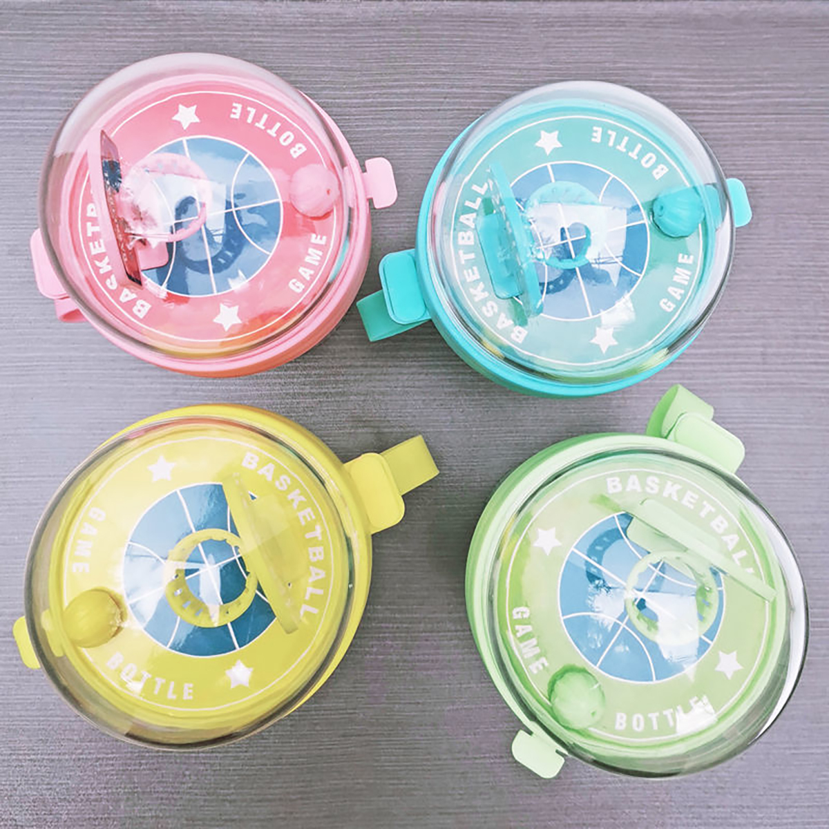 420 ml Botella agua portátil y divertida, tetera de plástico, adecuada para el hogar, campamentos y deportes al aire libre