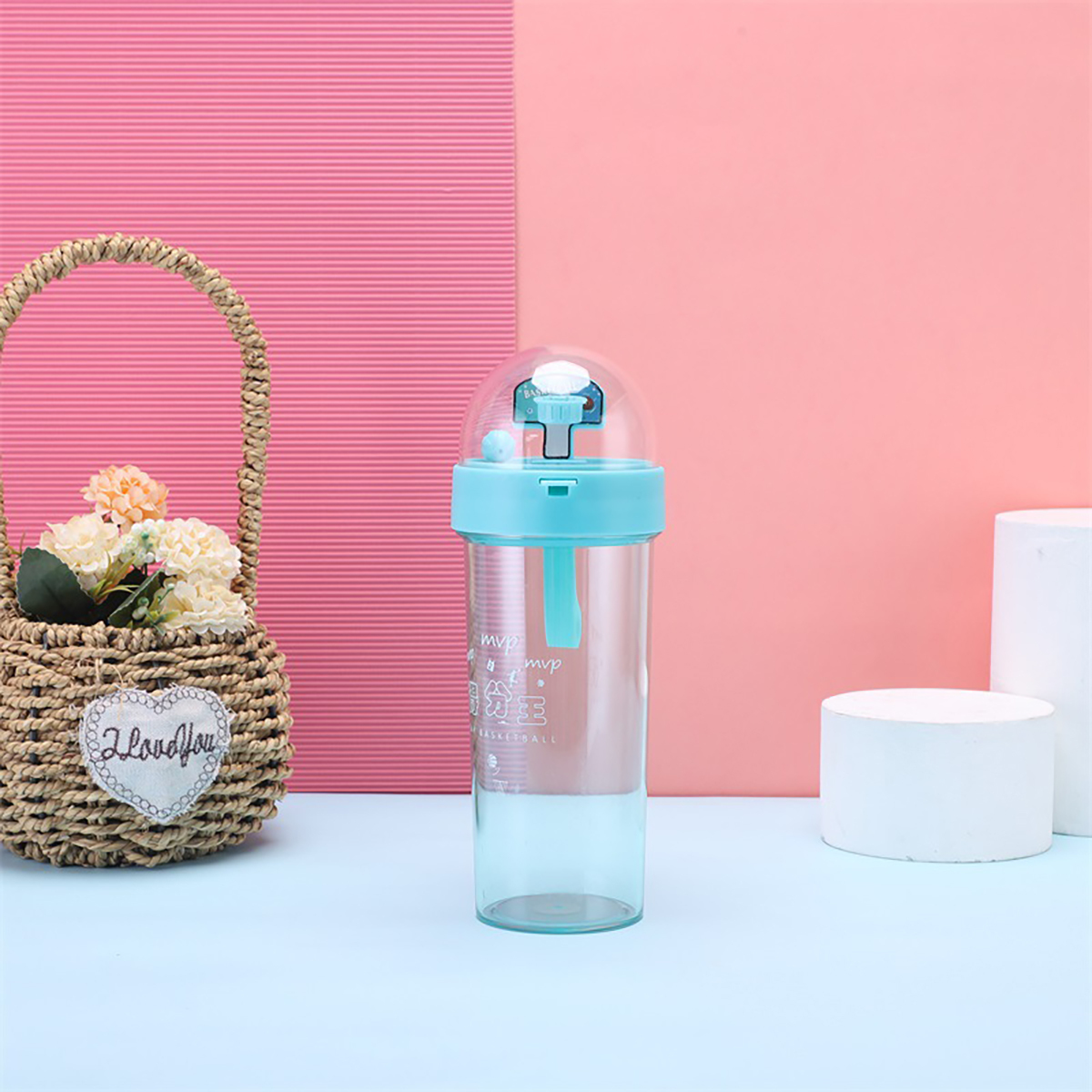 420 ml Botella agua portátil y divertida, tetera de plástico, adecuada para el hogar, campamentos y deportes al aire libre