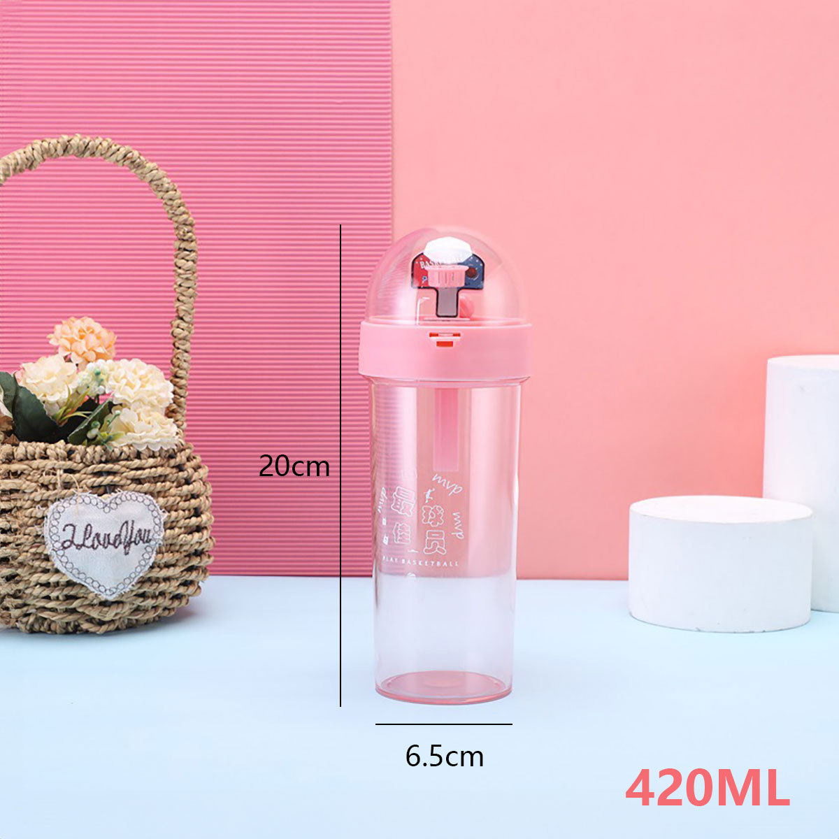 420 ml Botella agua portátil y divertida, tetera de plástico, adecuada para el hogar, campamentos y deportes al aire libre