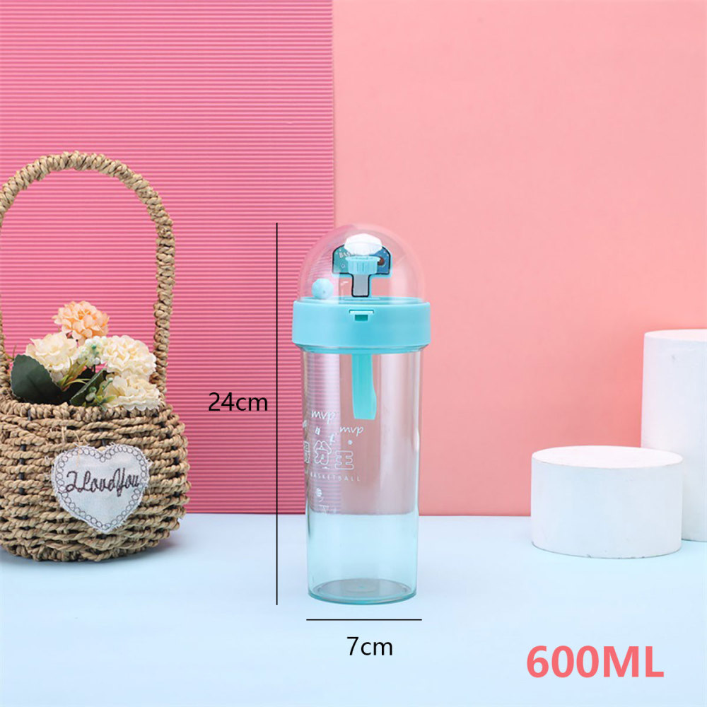 600 ml Botella agua portátil y divertida, tetera de plástico, adecuada para el hogar, campamentos y deportes al aire libre