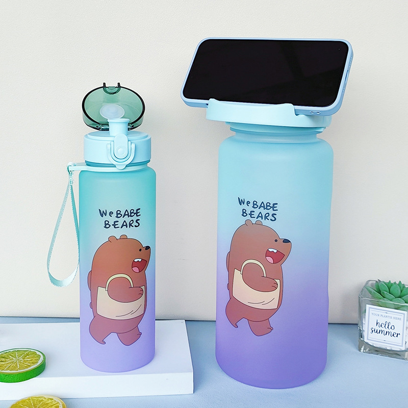 Set de botellas de agua con degradado, 2000 ml + 800 ml