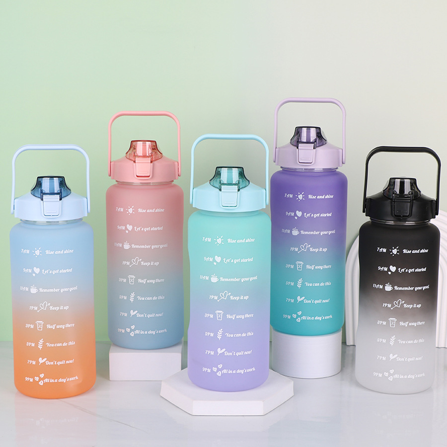 2000 ml Taza de agua de color degradado de gran capacidad