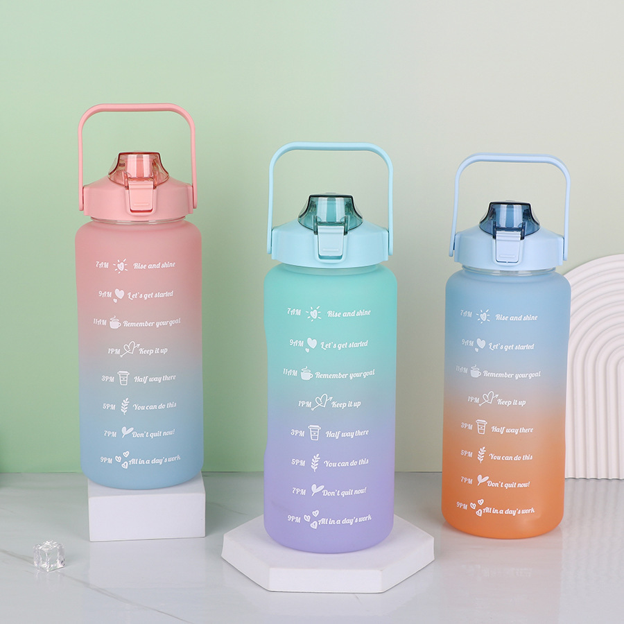 2000 ml Taza de agua de color degradado de gran capacidad