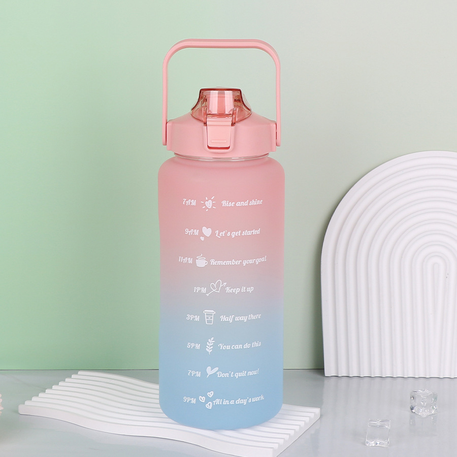 2000 ml Taza de agua de color degradado de gran capacidad