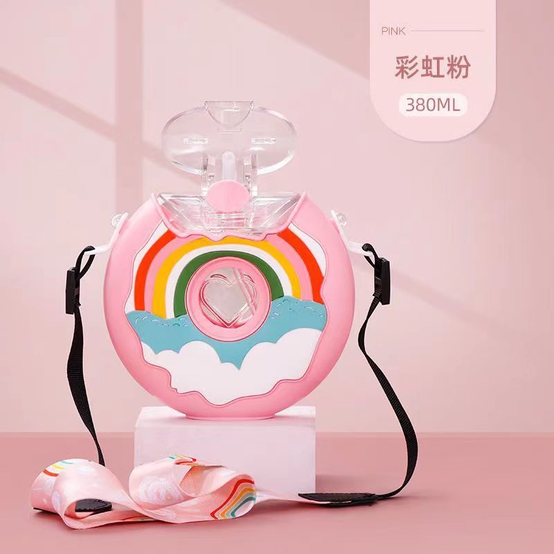 380ml Botella de agua con forma de dona de dibujos animados