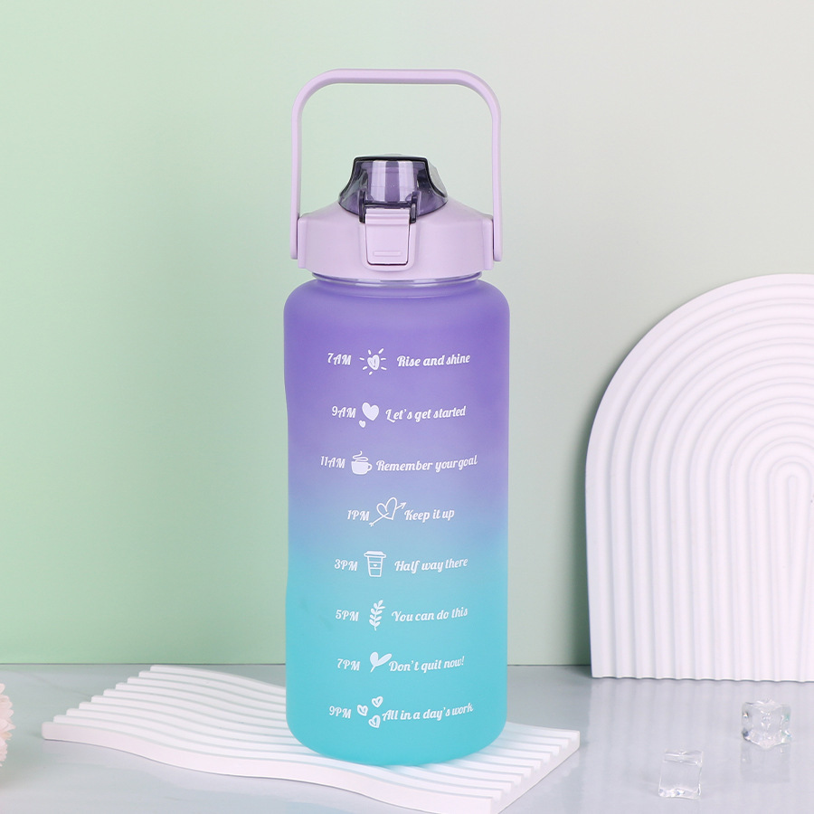 2000 ml Taza de agua de color degradado de gran capacidad