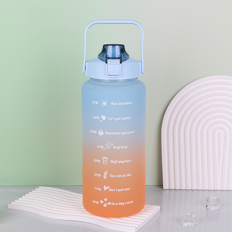 2000 ml Taza de agua de color degradado de gran capacidad