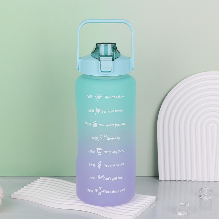 2000 ml Taza de agua de color degradado de gran capacidad
