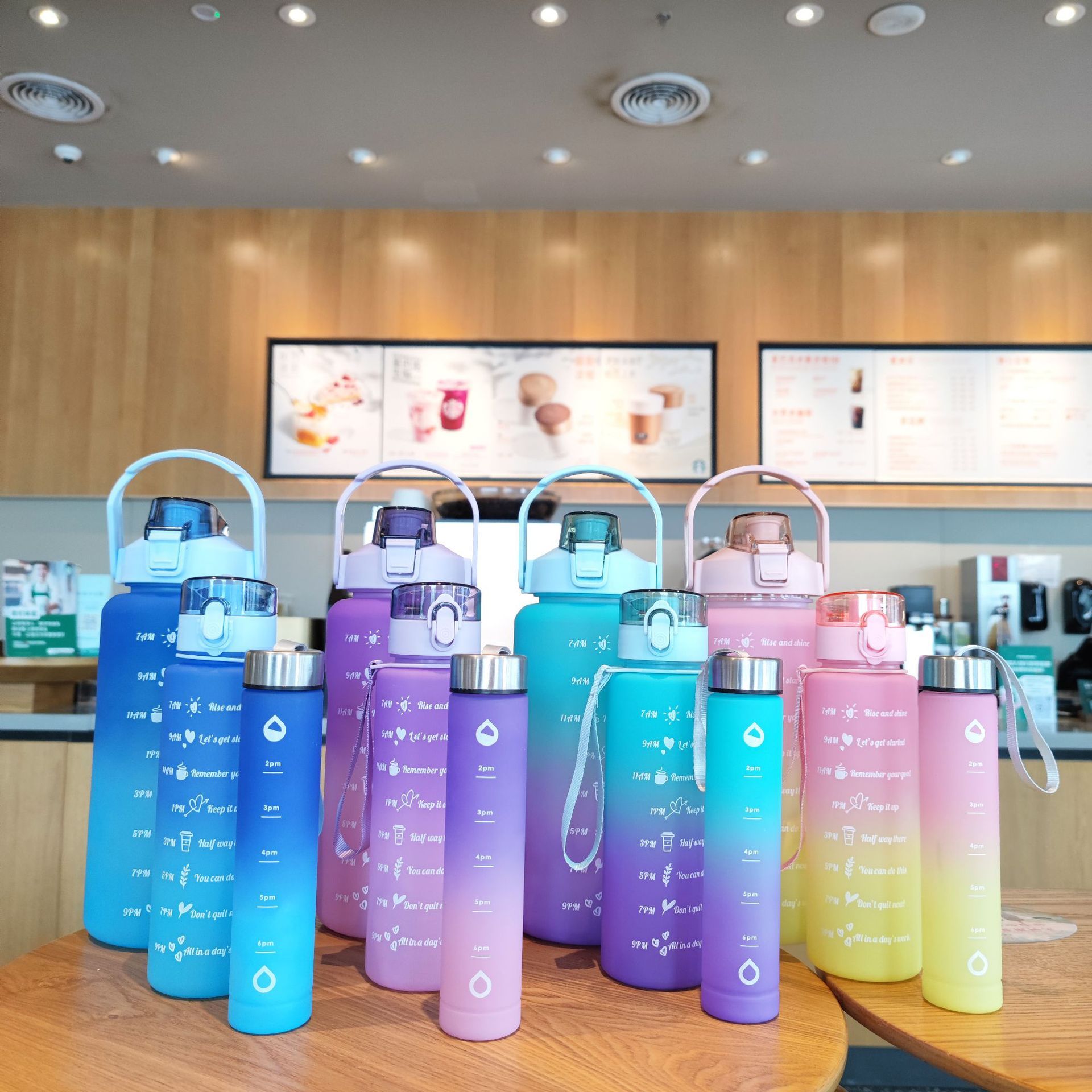 Juego de botellas de agua de 2000 ml + 800 ml + 280 ml