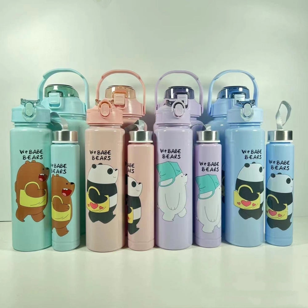 Juego de tres botellas de agua: 2000 ml, 800 ml y 280 ml