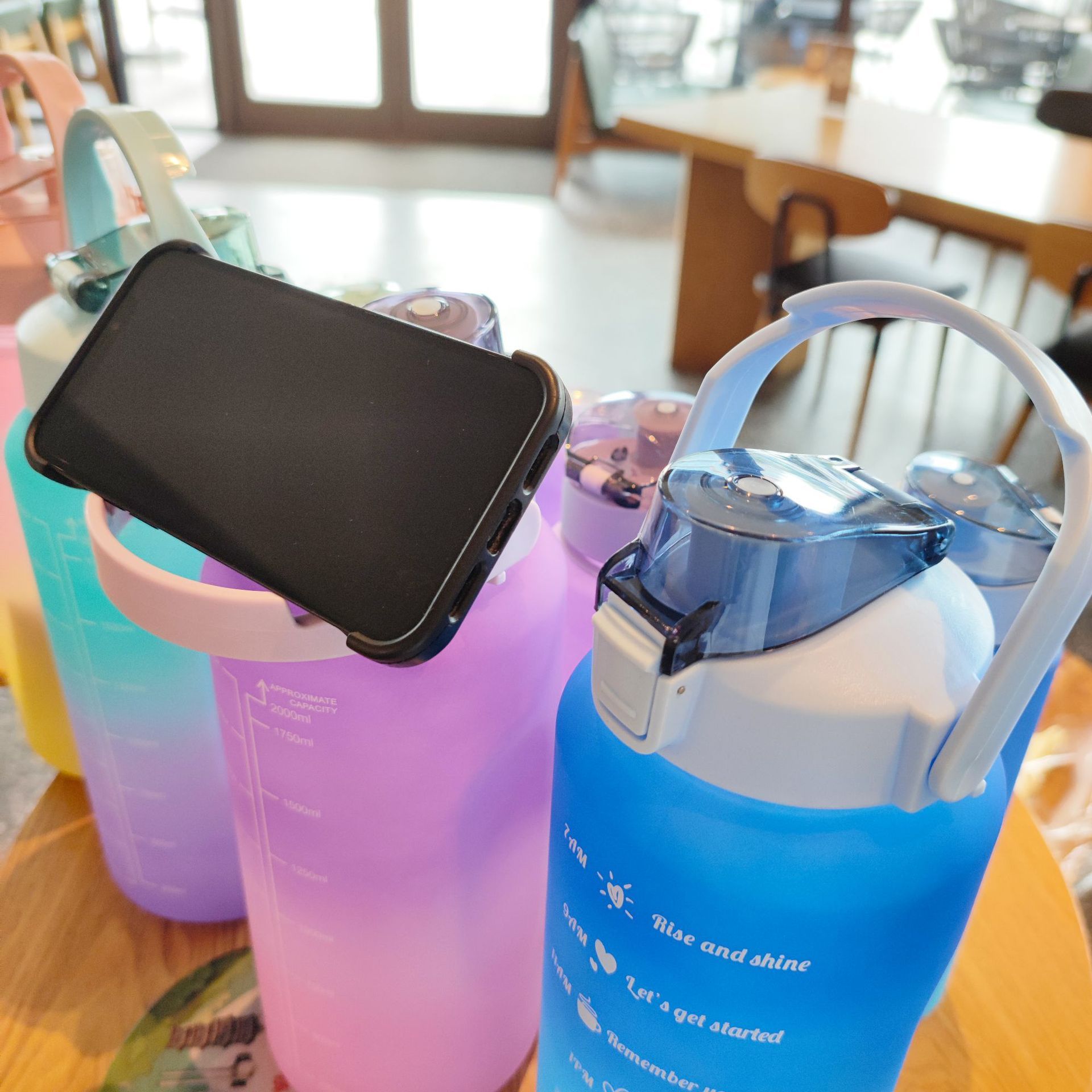 Juego de botellas de agua de 2000 ml + 800 ml + 280 ml