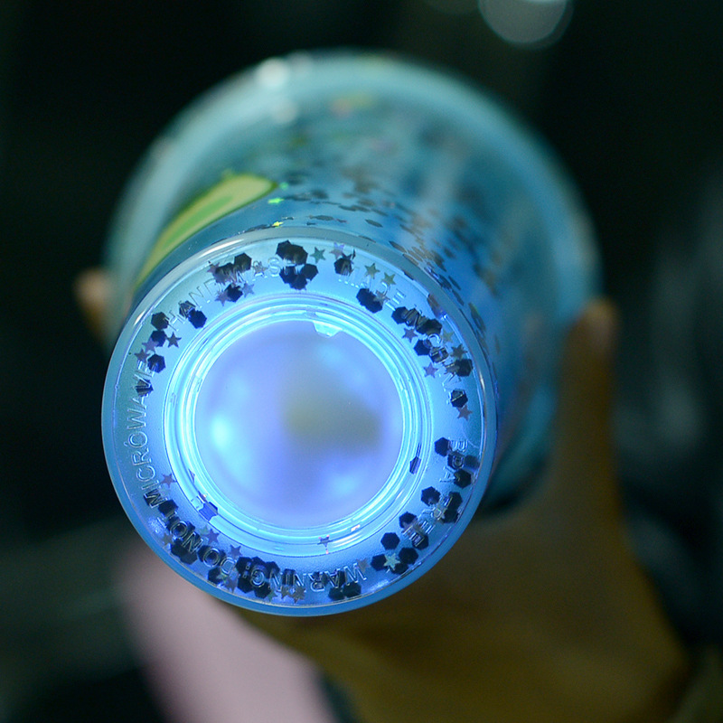 450ml Vaso de plástico con pajita de doble capa y luz