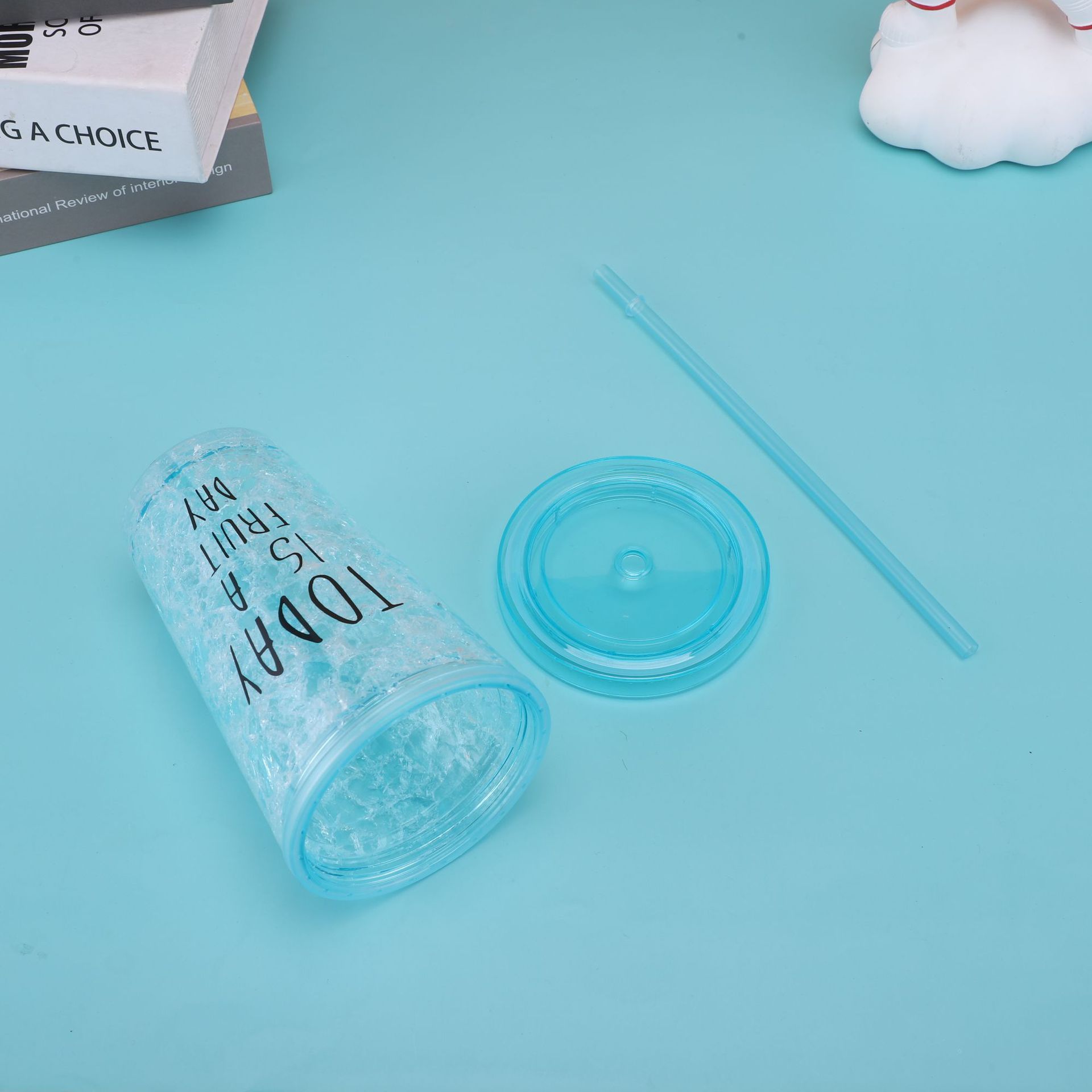 450 ml Vaso de plástico con pajita