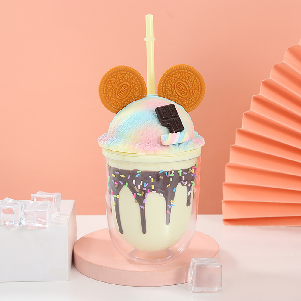Taza de agua linda de doble capa para helado de 430ml