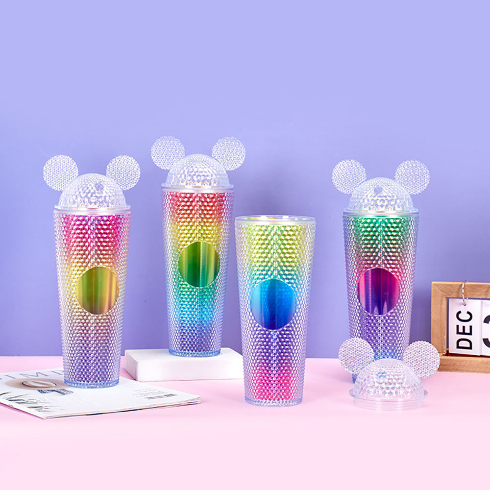 Vaso de plástico de color degradado de 750 ml