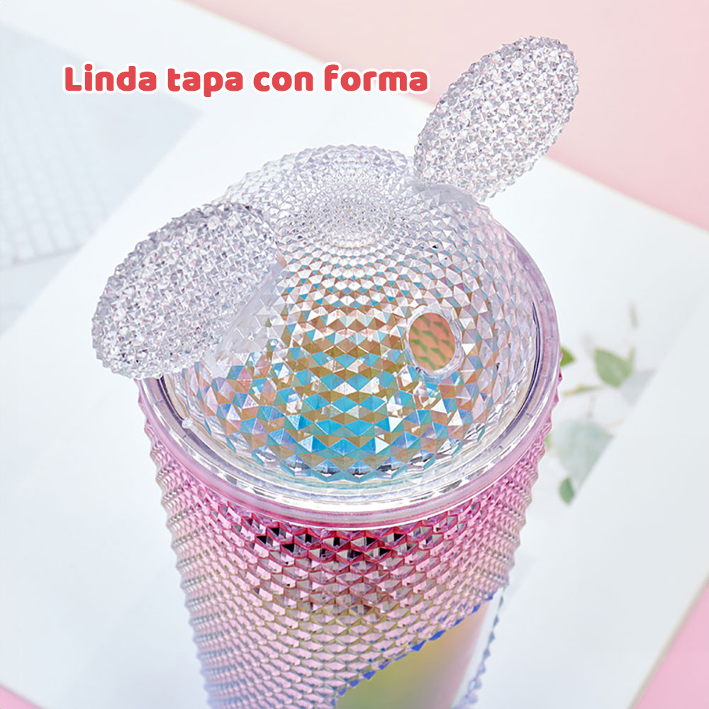 Vaso de plástico de color degradado de 750 ml