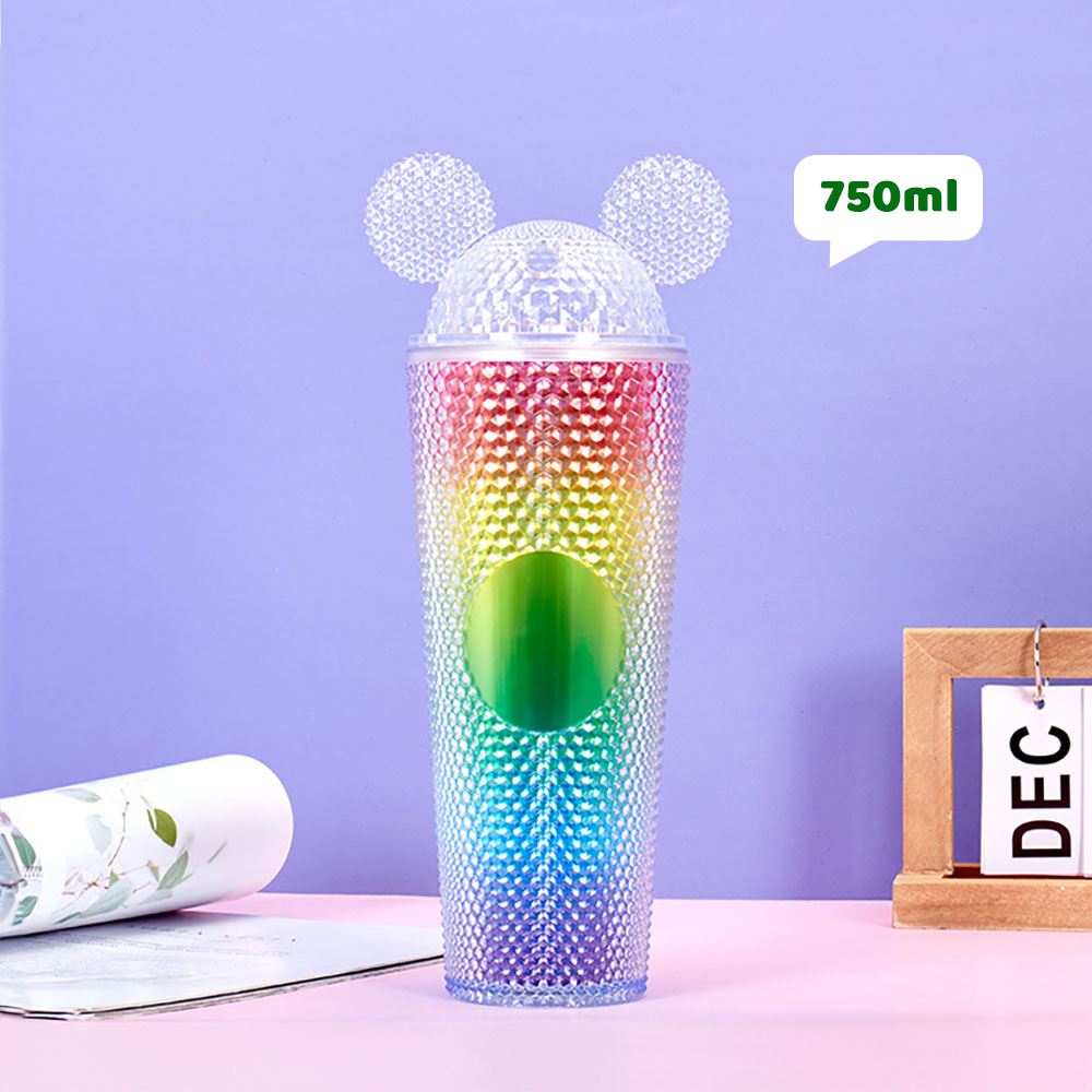 Vaso de plástico de color degradado de 750 ml