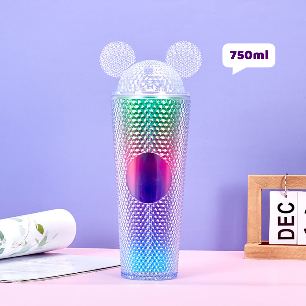 Vaso de plástico de color degradado de 750 ml