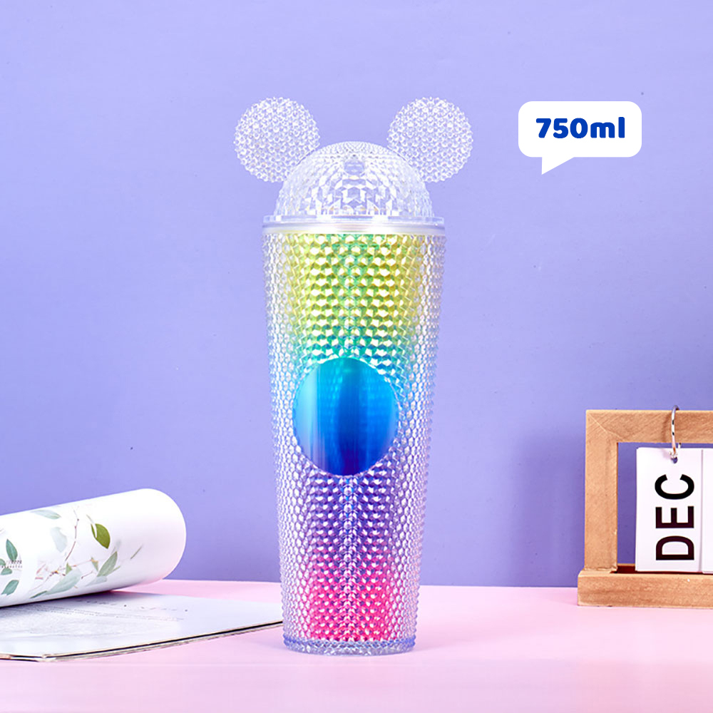 Vaso de plástico de color degradado de 750 ml
