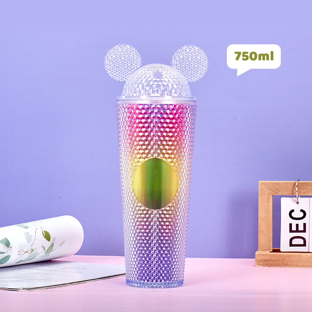 Vaso de plástico de color degradado de 750 ml