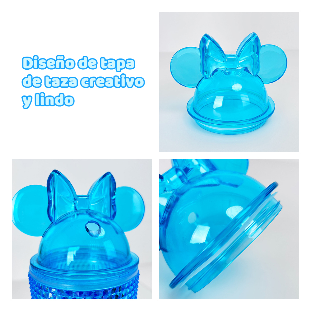 Vaso con pajita de dibujos animados de 750 ml
