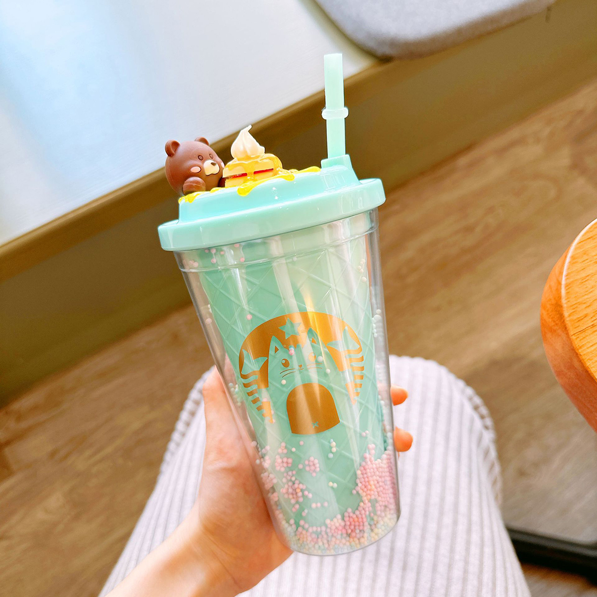Vaso de plástico de doble capa de 430 ml