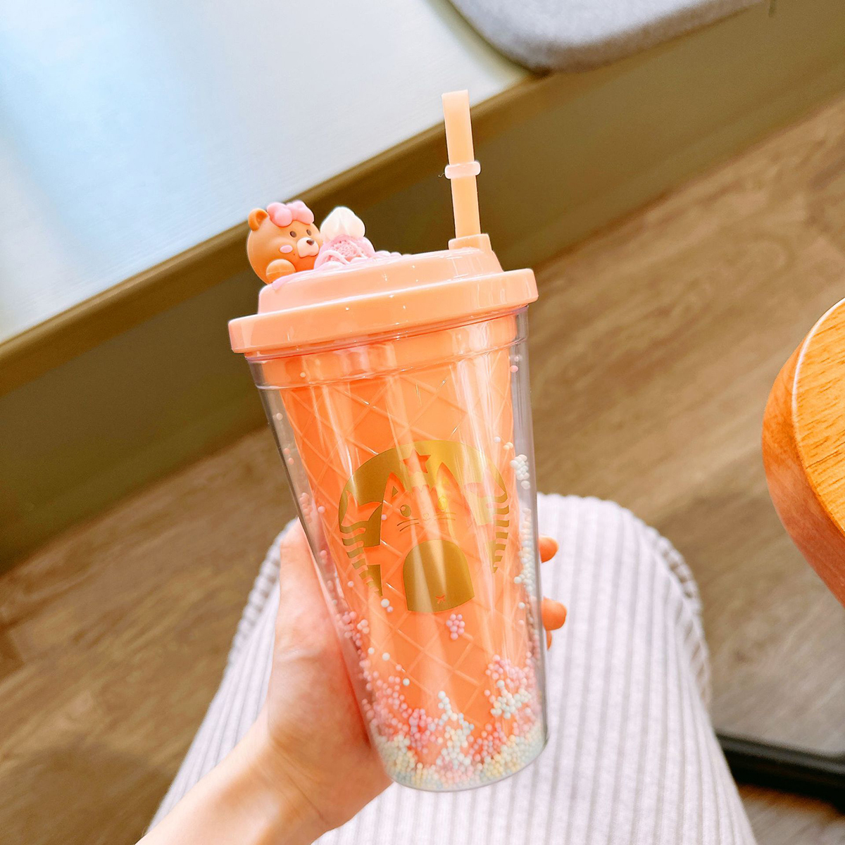 Vaso de plástico de doble capa de 430 ml