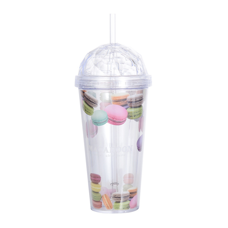 Vaso de agua de plástico transparente de 450 ml, reutilizable
