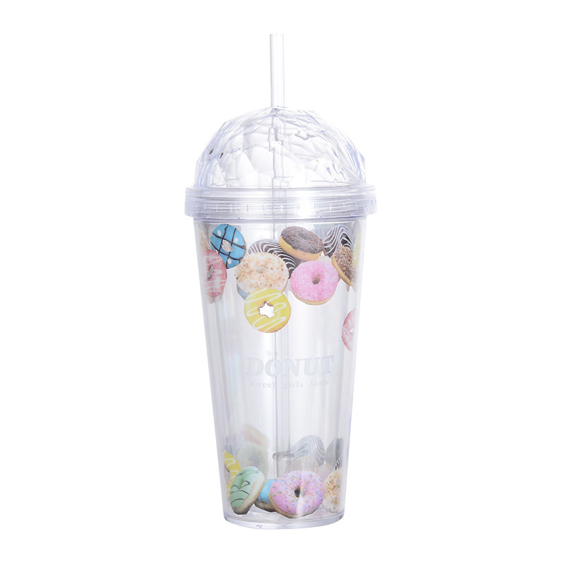 Vaso de agua de plástico transparente de 450 ml, reutilizable