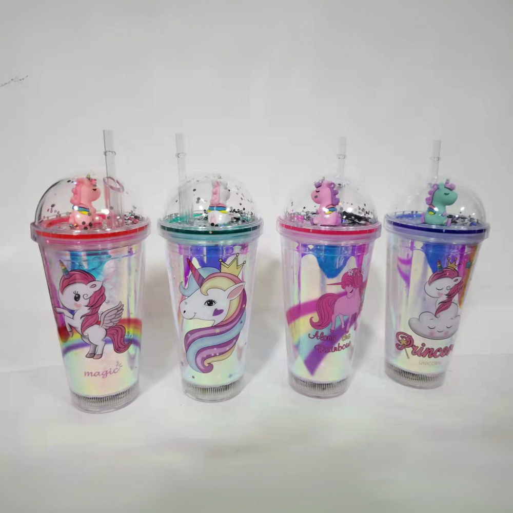 Vaso de agua de plástico de 450 ml, reutilizable