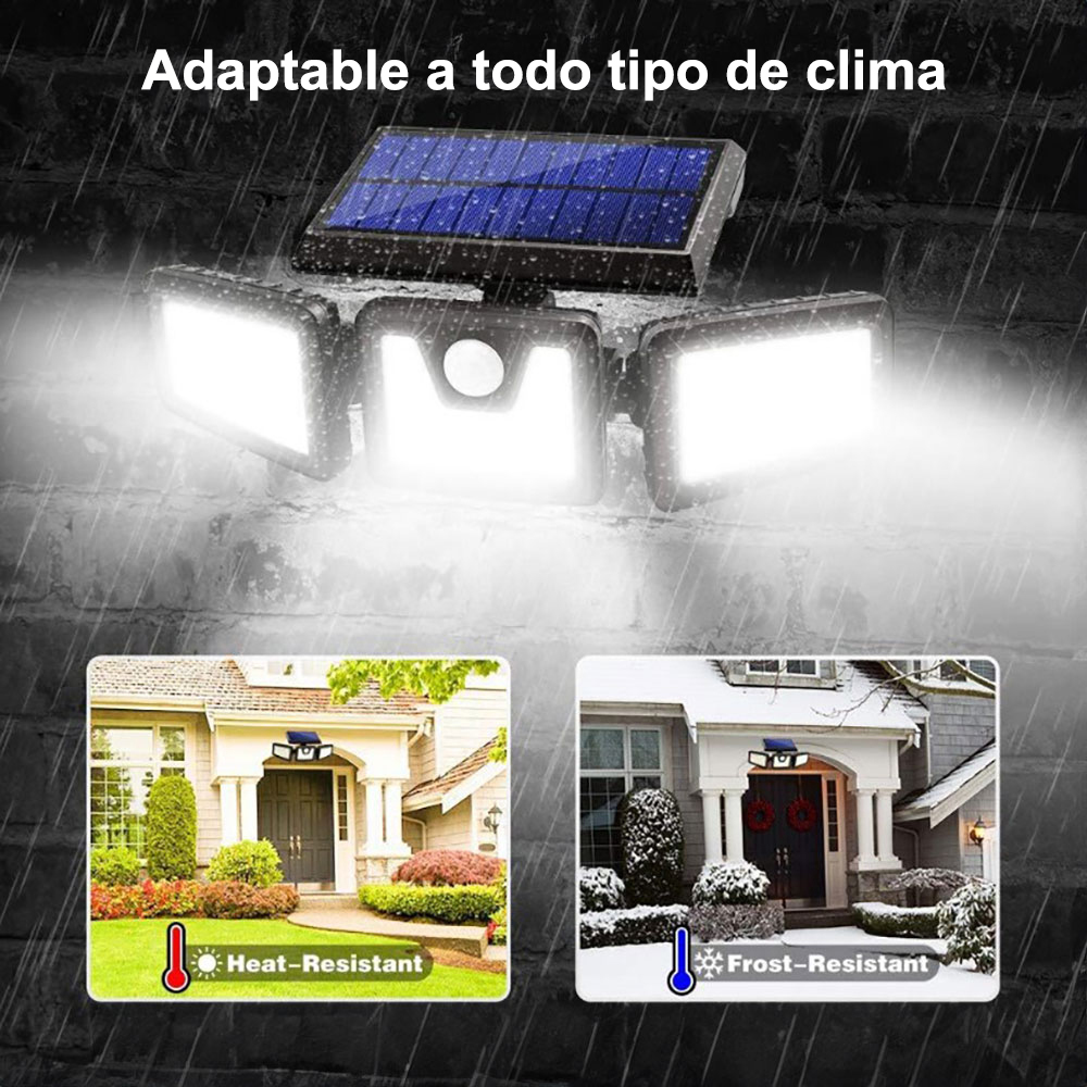 Luz LED con sensor solar, luz solar para exteriores, luz de pared para iluminación de caminos con sensor de movimiento, luz impermeable para jardín y patio, para escaleras y garaje.