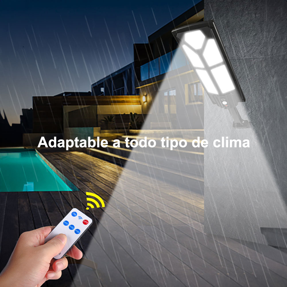 Luminaria solar para pared: impermeable, remoto incluido, instalación sencillísima，El sensor infrarrojo inteligente del cuerpo humano enciende la luz, adecuado para iluminación exterior en patios, jardines, patios, caminos y pasarelas.