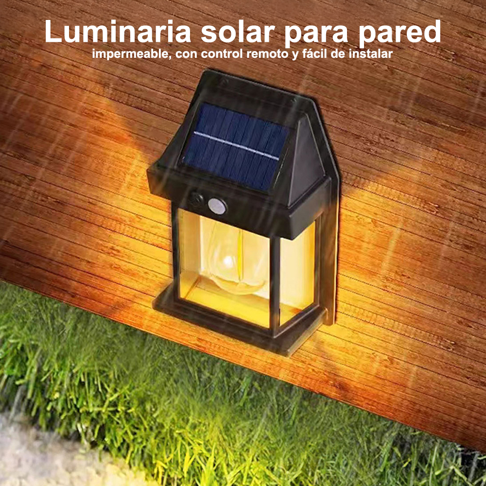Farola solar, luz de pared para exteriores, luz solar de pared con 3 modos y sensor de movimiento, luz solar impermeable para exteriores, encendido y apagado automático para jardín, patio, jardín, césped y garaje.