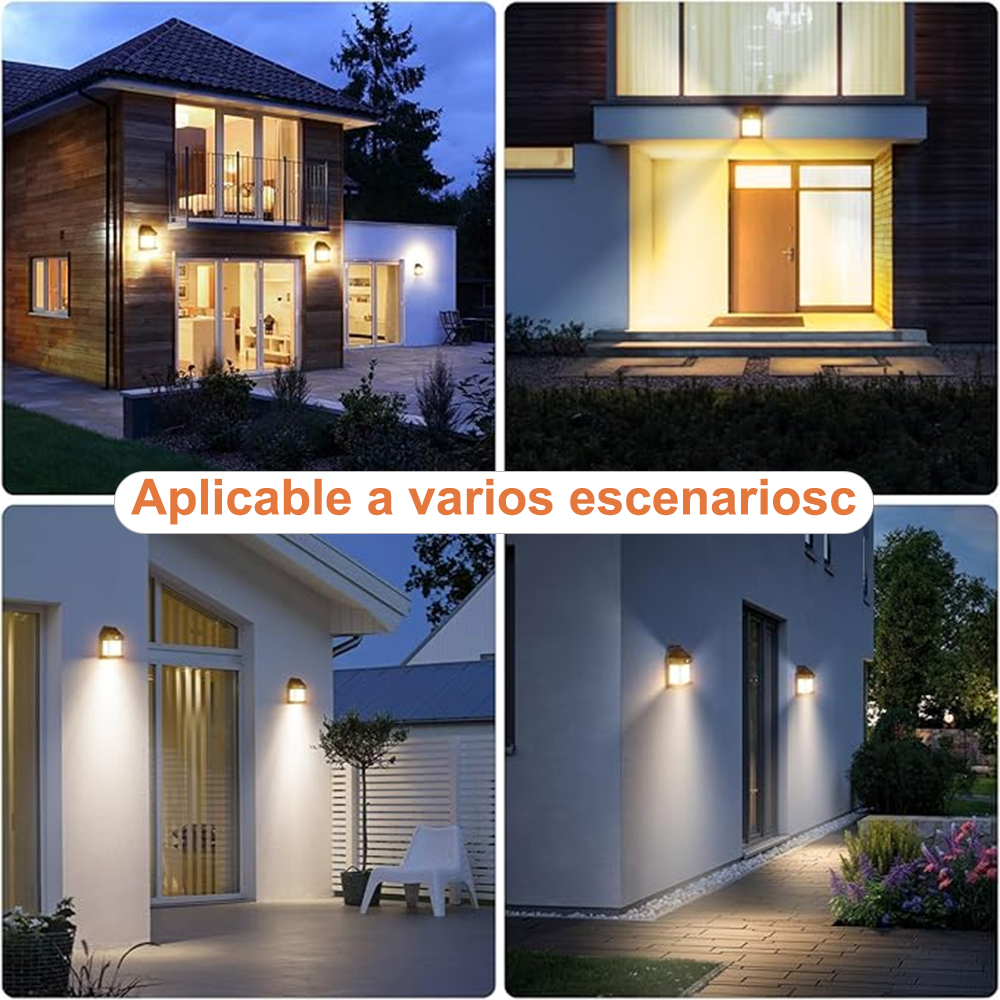 Farola solar, luz de pared para exteriores, luz solar de pared con 3 modos y sensor de movimiento, luz solar impermeable para exteriores, encendido y apagado automático para jardín, patio, jardín, césped y garaje.