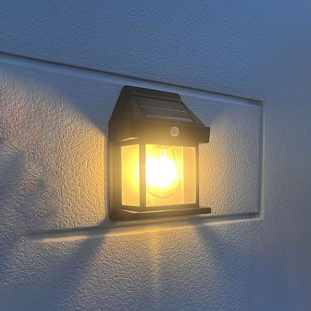 Farola solar, luz de pared para exteriores, luz solar de pared con 3 modos y sensor de movimiento, luz solar impermeable para exteriores, encendido y apagado automático para jardín, patio, jardín, césped y garaje.