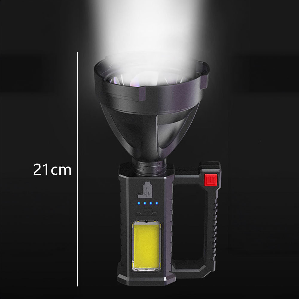 Linterna de Búsqueda Portátil con LED Recargable: 4 Modos de Iluminación Intensos, Ideal para Camping y Excursiones