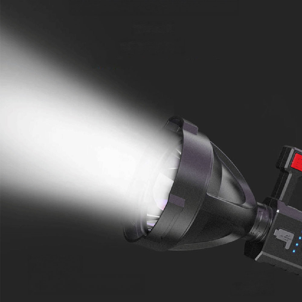 Linterna de Búsqueda Portátil con LED Recargable: 4 Modos de Iluminación Intensos, Ideal para Camping y Excursiones