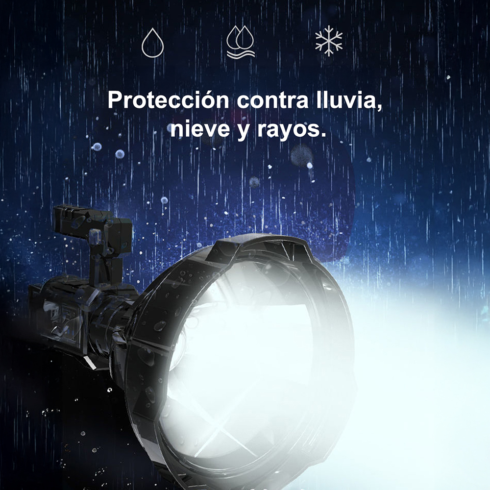 Linterna de Búsqueda Portátil con LED Recargable: 4 Modos de Iluminación Intensos, Ideal para Camping y Excursiones