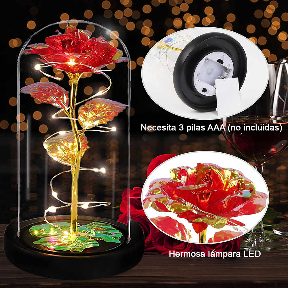1 pieza luz nocturna rosa simulada, luz rosa LED, adecuada para el Día la Madre, Día de San Valentín, cumpleaños, amigos, familiares, regalos de pareja