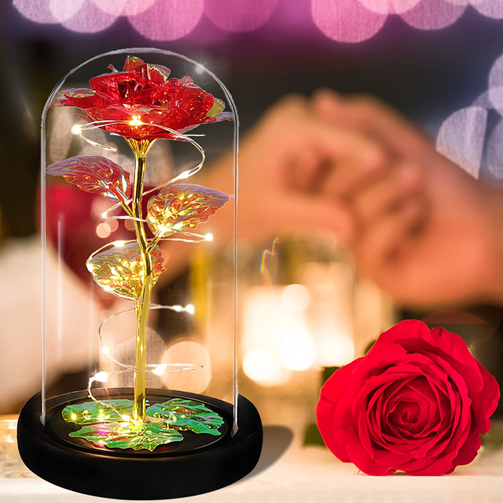 1 pieza luz nocturna rosa simulada, luz rosa LED, adecuada para el Día la Madre, Día de San Valentín, cumpleaños, amigos, familiares, regalos de pareja